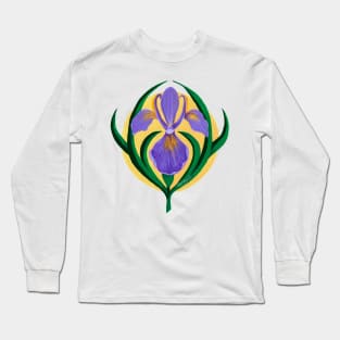 Blue Flag Iris for Quebec Long Sleeve T-Shirt